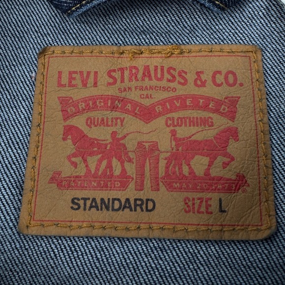 Levis Standard Mens Classic Dark Wash Denim Trucker Jacket Size Large NWT - Picture 8 of 9